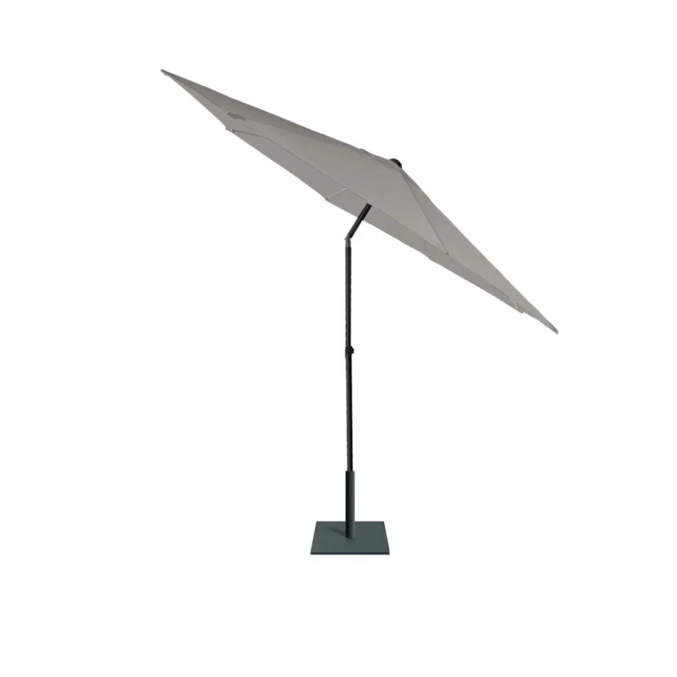 Parasol centré Java rond inclinable gris Ø250xH185-245cm