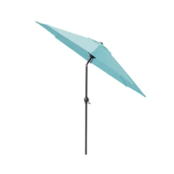 Parasol centré rond Java inclinable hauteur ajustable bleu UPF50+ Ø250xH185-245cm