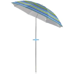 Parasol de plage rayé inclinable Ø180xH195cm