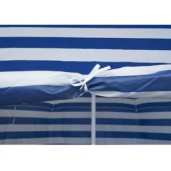 Parasol de plage rayé à rideaux Ø200xH210cm