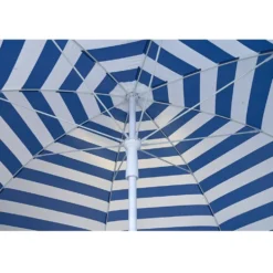 Parasol de plage rayé à rideaux Ø200xH210cm