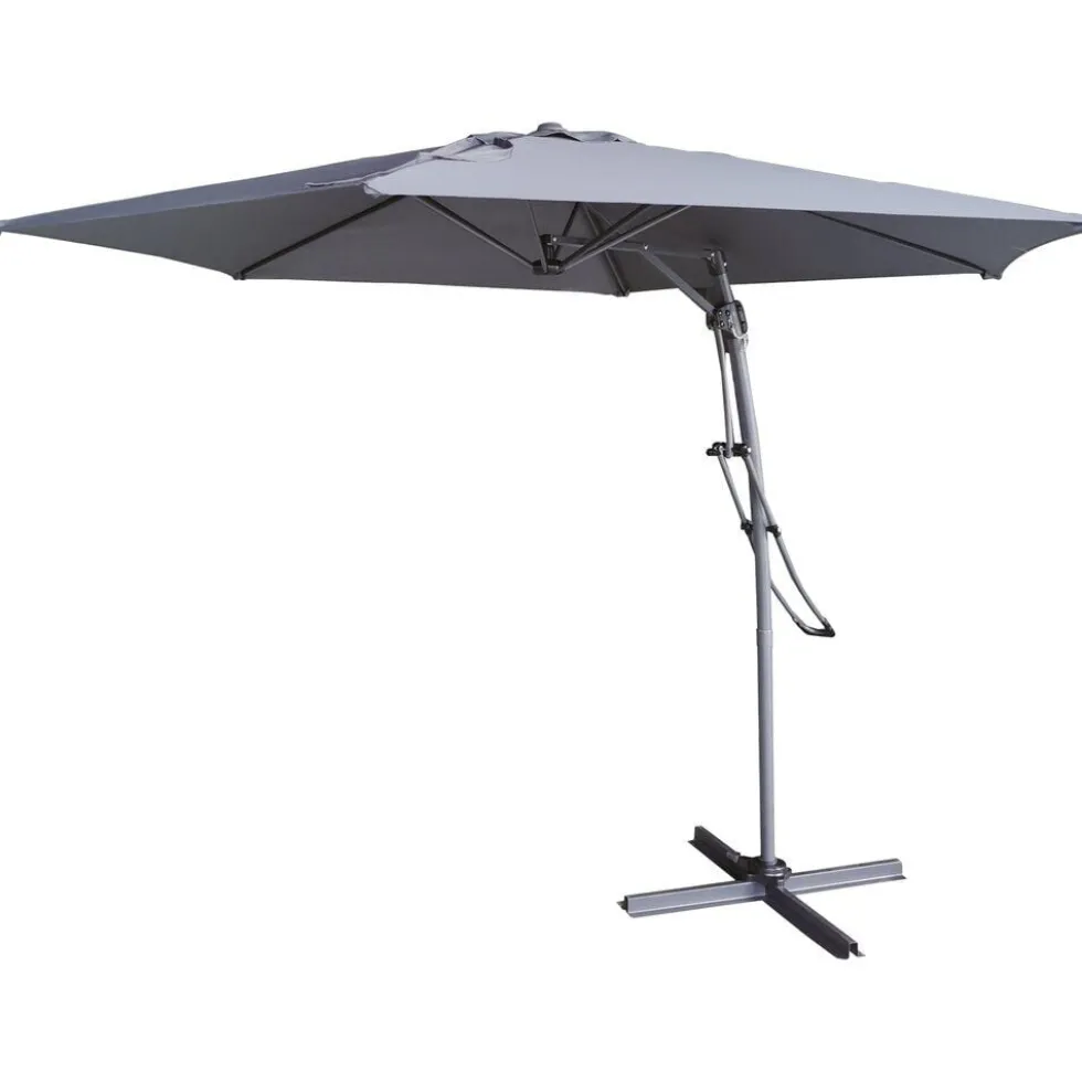 Parasol déporté Malaga Ø345xH245cm gris anthracite