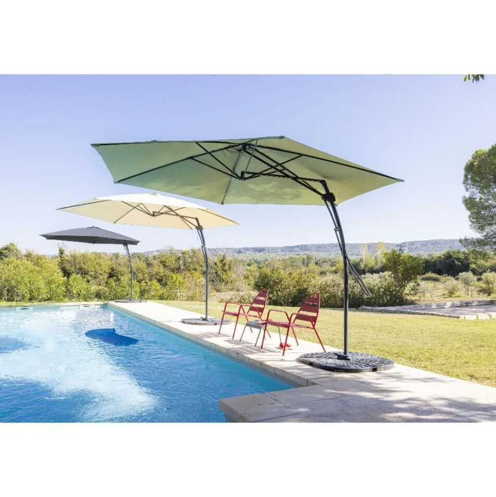 Parasol déporté Malaga Ø345xH245cm gris anthracite