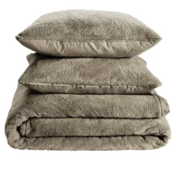 Parure de lit 2 personnes teddy polaire 240x260cm (2 modèles)