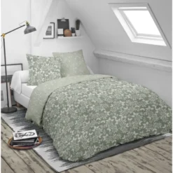 Parure de lit 240x260cm 2 personnes coton à motifs 3 pièces (4 modèles)
