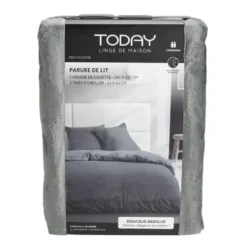 Parure de lit 220x240cm 2 personnes tissu velours (3 modèles)