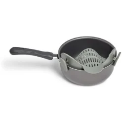 Passoire casserole à clips silicone gris
