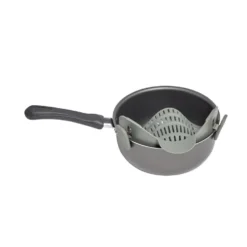 Passoire casserole à clips silicone gris