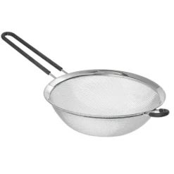 Passoire en inox à maille fine avec poignée en silicone