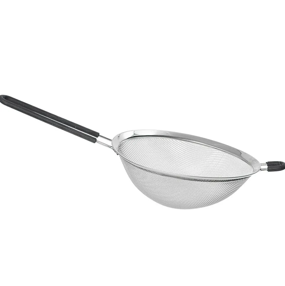 Passoire en inox à maille fine avec poignée en silicone