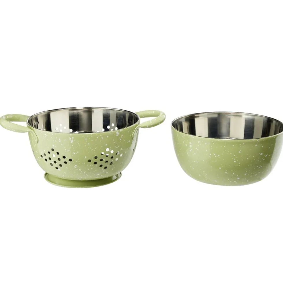 Passoire et bol à mixer assortis inox Ø15cm (3 modèles)
