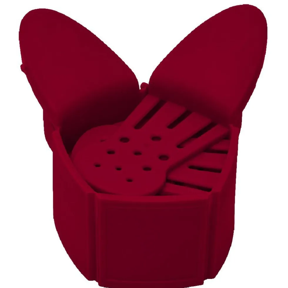 Passoire pliable et adaptable rouge