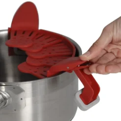 Passoire pliable et adaptable rouge