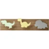 Patère bois 3 têtes enfant dinosaure 30x7xH4cm