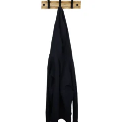 Patère 3 crochets bambou métal noir et naturel