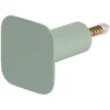 Patère murale carrée vert sauge polyrésine 4,3x4,3cm