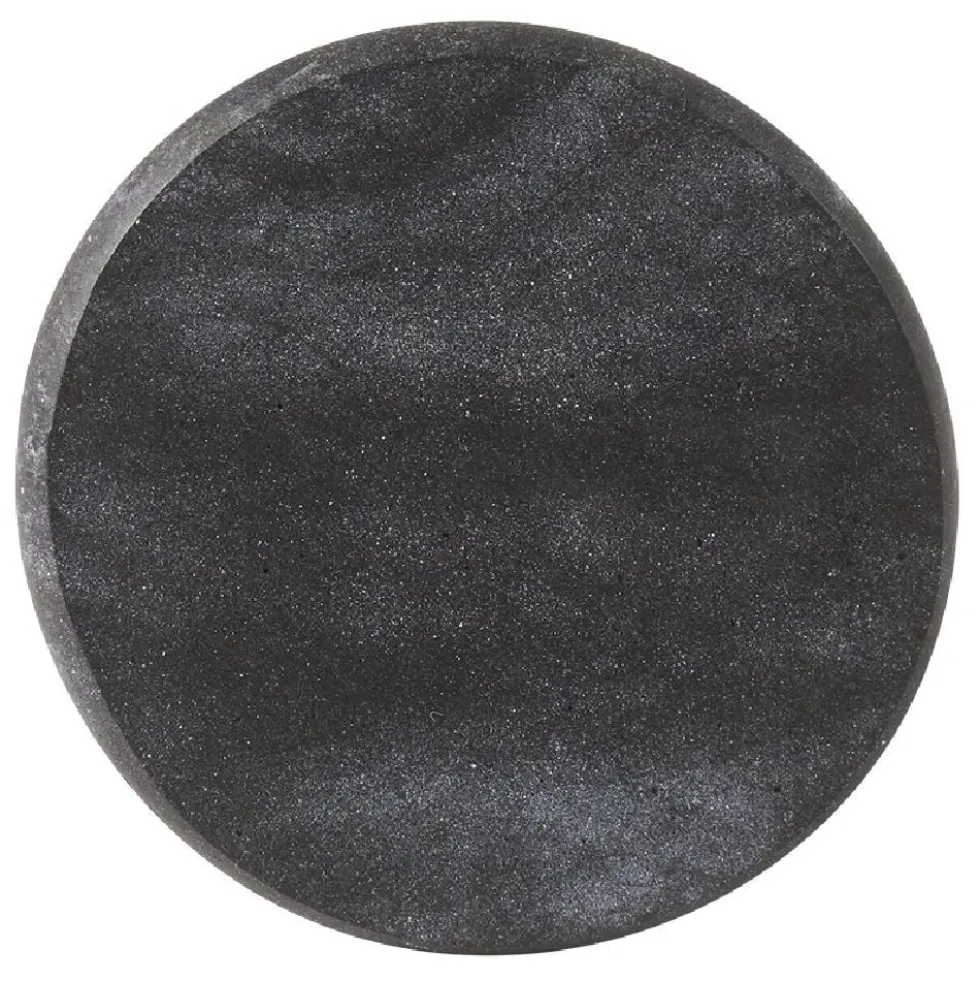 Patère murale ronde imitation marbre noir polyrésine Ø5cm