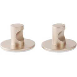 Patère murale ronde métal rose Ø4,3cm x2