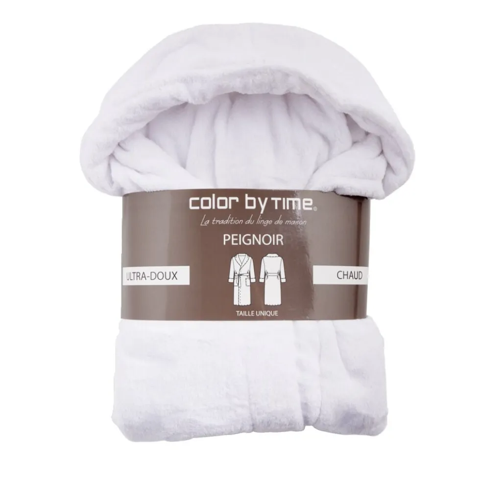 Peignoir mixte flanelle et polyester