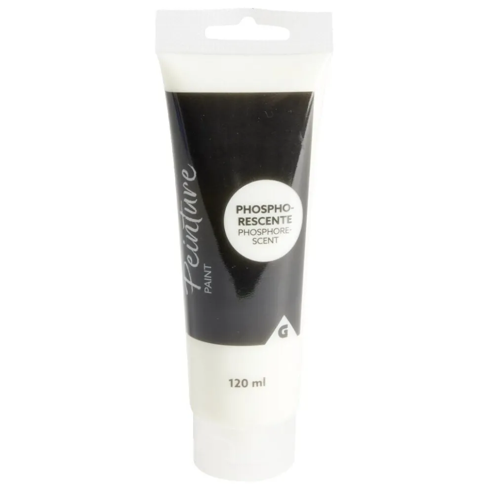 Peinture acrylique phosphorecente tube 120ml
