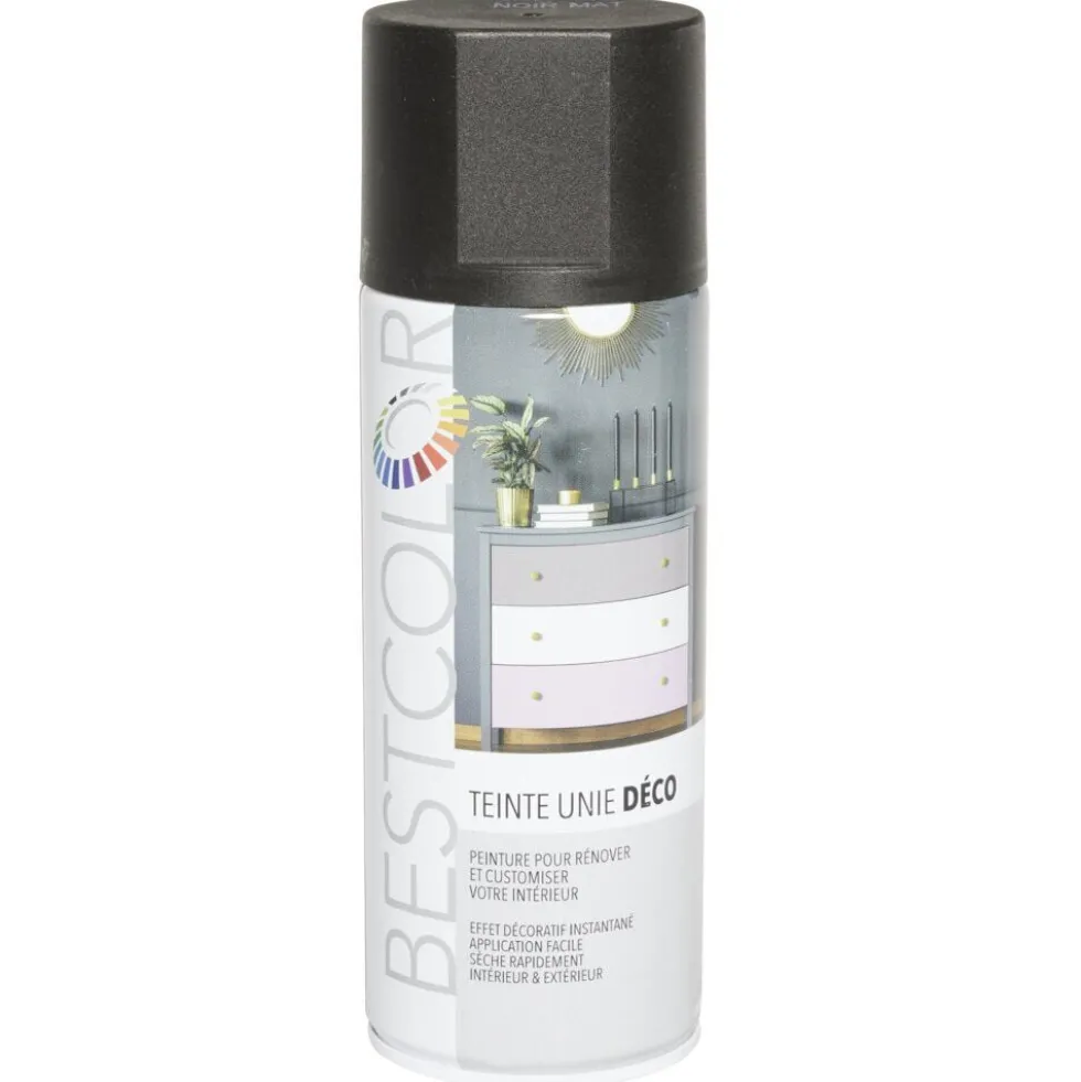 Peinture aérosol noir mat int/ext 400ml