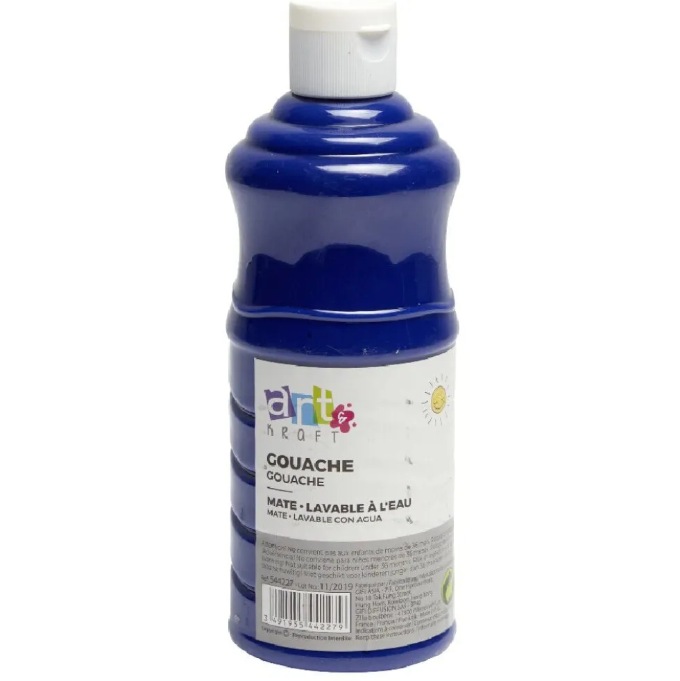 Peinture gouache bleu