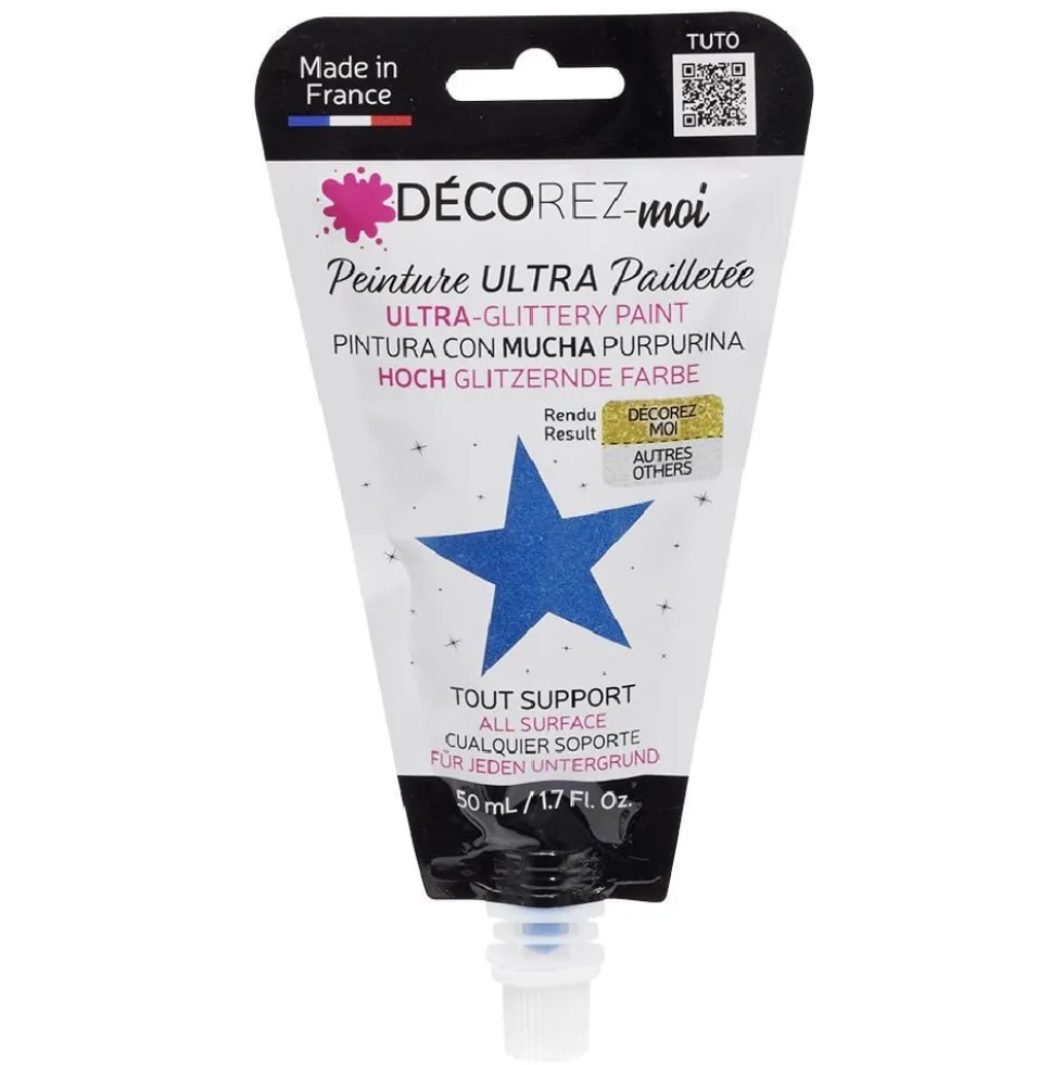 Peinture paillette bleu 80ml