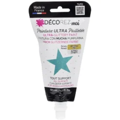 Peinture paillette bleu turquoise 80ml