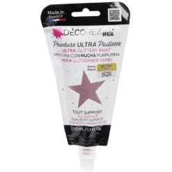 Peinture paillette rose 80ml
