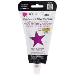 Peinture paillette rose vif 80ml