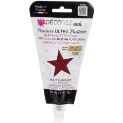 Peinture paillette rouge 80ml