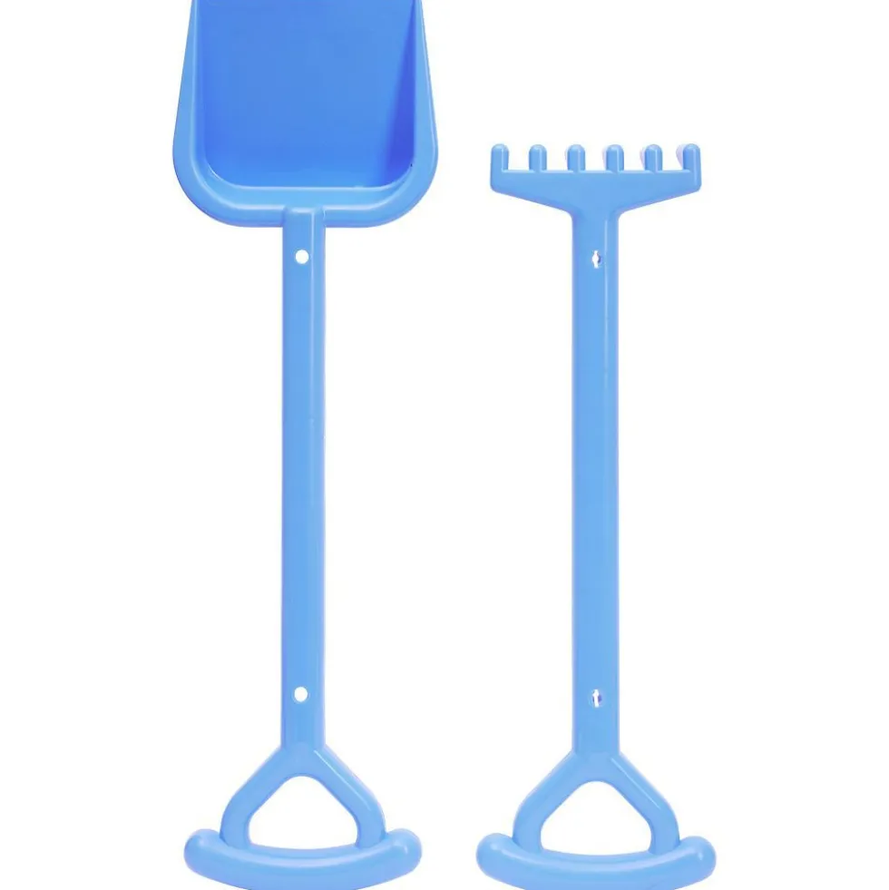 Pelle avec râteau de plage plastique