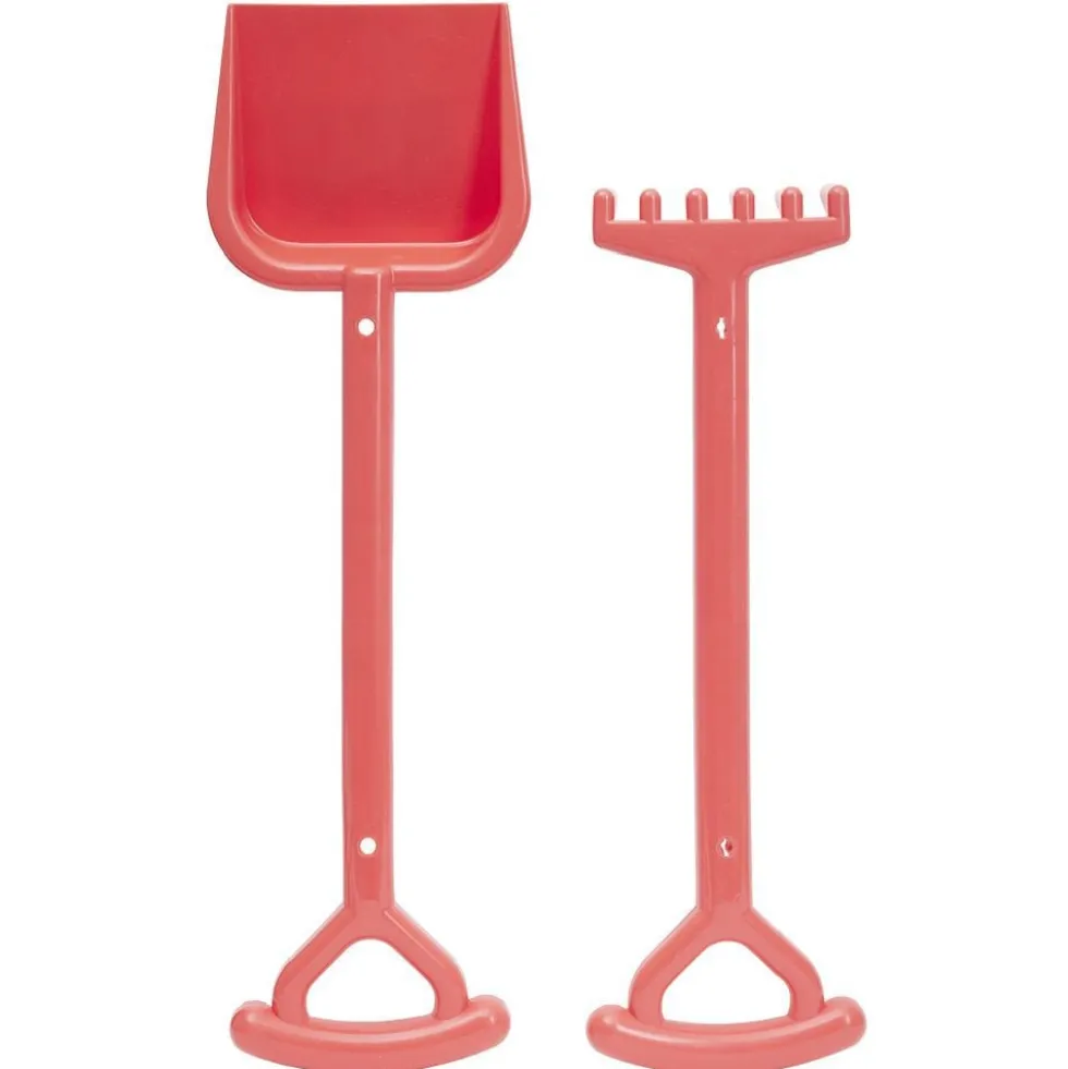 Pelle avec râteau de plage plastique