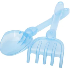 Pelle et râteau de plage plastique pailleté L30cm (3 modèles)