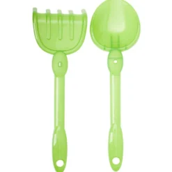 Pelle et râteau de plage plastique pailleté L30cm (3 modèles)