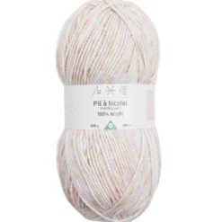 Pelote de fil à tricoter acrylique rose bonbon 200Gr