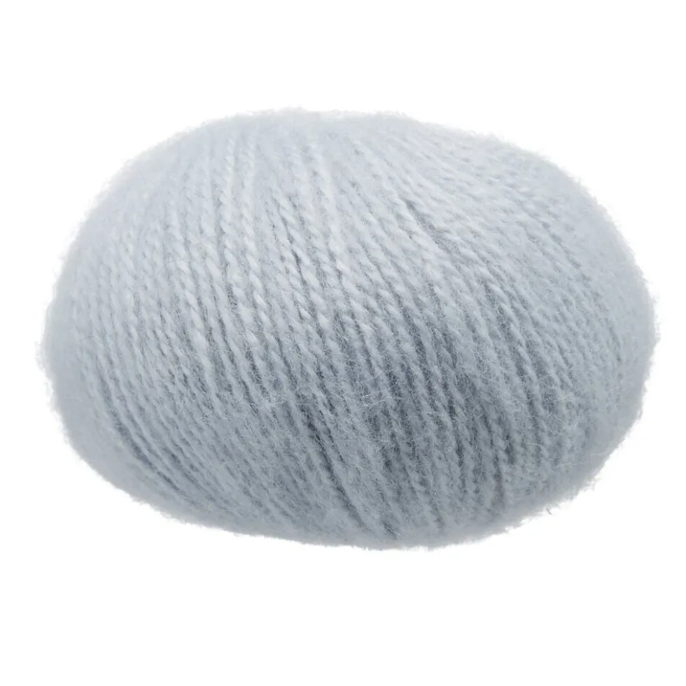Pelote de fil à tricoter acrylique doux gris perle 50Gr