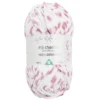 Pelote de fil à tricoter chenille blanc et rose 120m