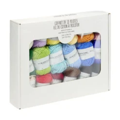Pelote de fil à tricoter coton 18x 22gr 50m pack multicolore