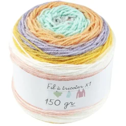 Pelote de laine acrylique ton jaune 150g