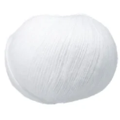 Pelote fil à tricoter acrylique et laine Cantate 50g blanc
