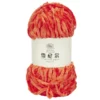 Pelote fil à tricoter 110m chenille rouge 100gr