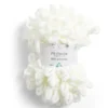 Pelote fil à tricoter 9m effet chenille polyester blanc écru 100g