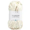Pelote fil à tricoter tweed épaisse acrylique et viscose blanc 200g