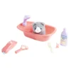 Peluche animal avec baignoire et accessoires