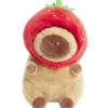 Peluche animal capybara avec fraise 19x9xH23cm