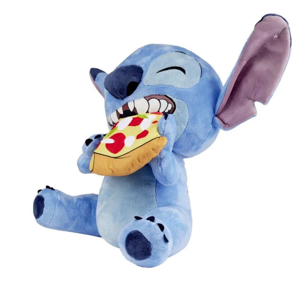 Peluche Disney Stitch bleu avec pizza 35x28xH45cm