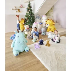 Peluche dragon polyester 19x15cm (3 modèles)