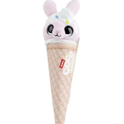 Peluche forme glace et tête animal 9,8x8,5xH26cm (6 modèles)