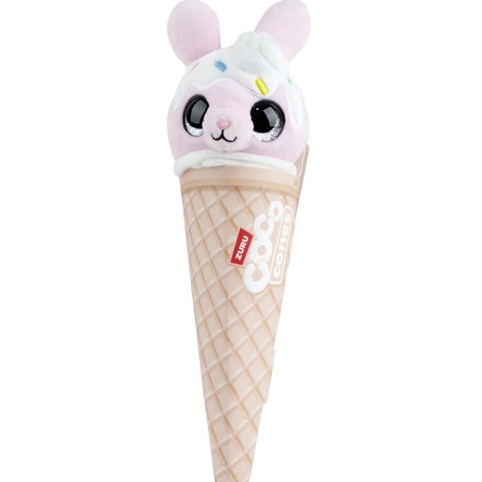 Peluche forme glace et tête animal 9,8x8,5xH26cm (6 modèles)
